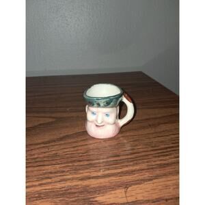 vintage mini face mug Japan, Toby style, 2" high